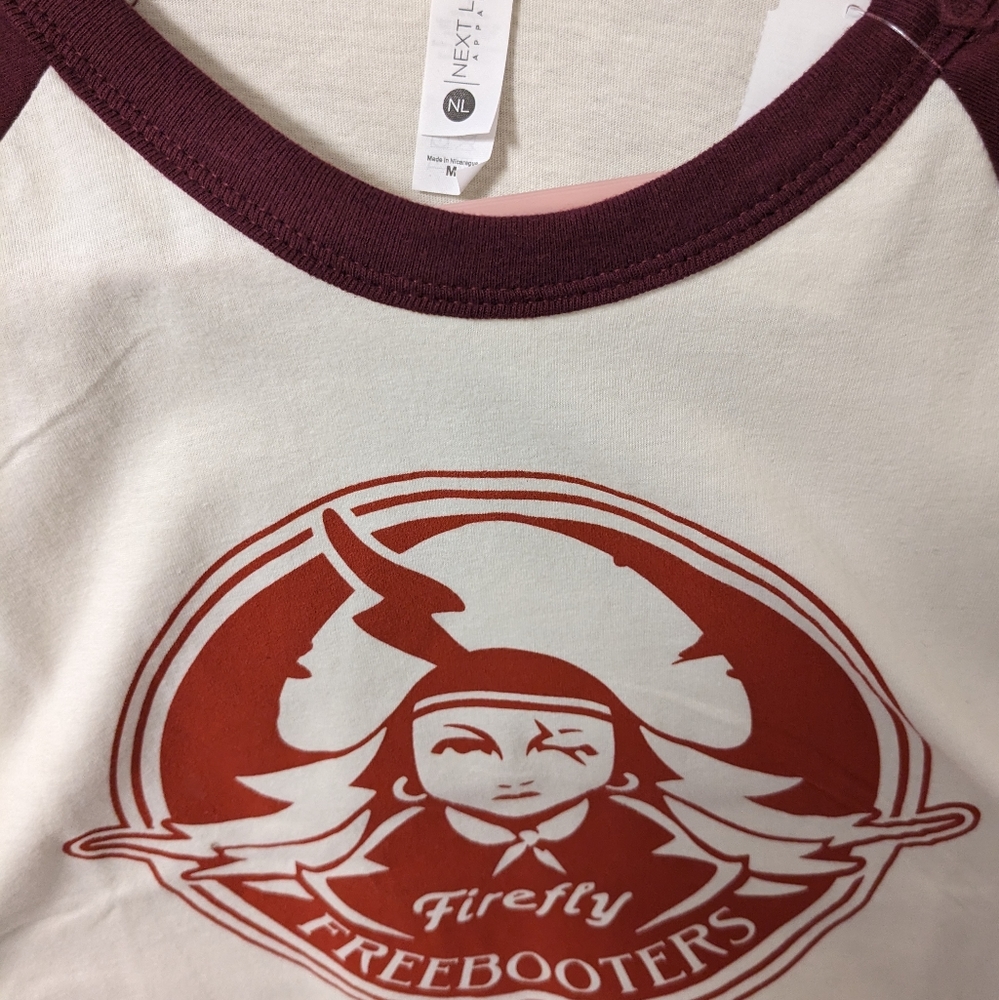 Rare Firefly freebooters tossball,  the outer worlds baseball style shirt